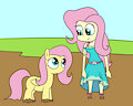 Fluttershy and pony together in mud 1