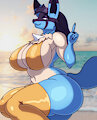 Swimsuit Lucario by Spoldier