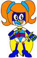 Dewey Duck in Girly Superheroine Costume