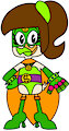 Louie Duck in Girly Superheroine Costume