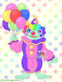 Clown frog with balloons