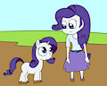 Rarity and pony together in mud 1