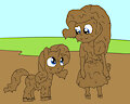 Rarity and pony together in mud 2