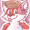 Cute FoxieMuffin Watercolor Icon