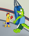 An unexpected punching bag hits Croc by BearsFlush