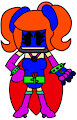 Black Bomberman in Girly Sexy Superheroine Costume