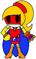 White Bomberman in Girly Sexy Superheroine Costume