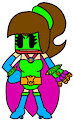 Red Bomberman in Girly Sexy Superheroine Costume