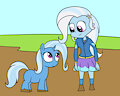 Trixie and pony together in mud 1