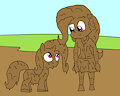 Trixie and pony together in mud 2