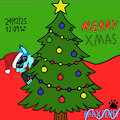 Maxfluff Looking Thru A Xmas Tree by MaxfluffTheCoonFox2002