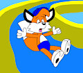 billy the fox on the waterslide by CartoonFoxArt2002