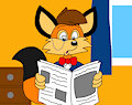 richard reading a newspaper by CartoonFoxArt2002
