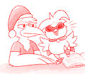 Holiday Stork and Fuego by Nishi