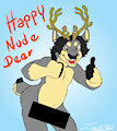 Happy nude deer by zooshi