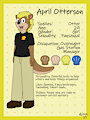 April Otterson Reference Sheet by AdultFlamingAzalea