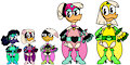Duckburg Girls in Superheroine Costumes by DemonFuego48