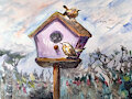 Birdhouse in watercolor by ButtercupSaiyan