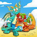 Chilled dragon buddies by Foxlover91