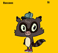 Raccoon (The Bagel and Becky Show) in Gold Animal Alphabet 1