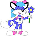 Bluebell the Fox Holding a Flower Pose