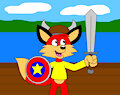 Vinnie the Viking Fox by CartoonFoxArt2002