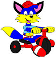 Bingo the Fox Ride on a Tricycle by CartoonFoxArt2002