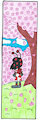 Yukari in Cherry Blossom Hills Bookmark by KatarinaTheCat18