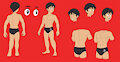 Jacob Painter with Speedo - Model Sheet by darkbunny666