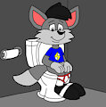 Sultz the Wolf on the Toilet by CartoonFoxArt2002