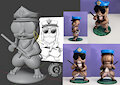 Officer Fluffy Bun Chibi Model by MarroksArtStudio