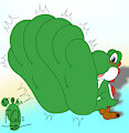 Teasy Big Footed Yoshi by Feetgrowthlover2