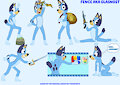 Bluey Anthro Poses Sheet by FenceAKAGlasnost