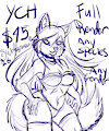 thigh up full render YCH $45 by wolfymewmew