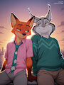 Companionship in the Sunset [ Pawbert &times; Nick Wilde ] by LingRedCloud