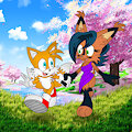 TailsXNicole: Cherry Blossom Love by MasterMochiKun