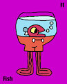 Fish in Bowl (Zig and Sharko) in Purple Animal Alphabet 1