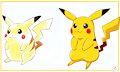 Redraw: Pikachu Then and Now by MelSky