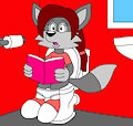Celiah the Wolf in the Toilet by CartoonFoxArt2002