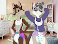 ABDL Wiley Wolf and ABDL Violet Wolf by JJJTechno2003