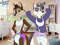 ABDL Wiley Wolf and ABDL Violet Wolf by JJJTechno2003