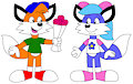 Billy the Fox with Roses to Bluebell the Fox by CartoonFoxArt2002