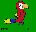 Parrot (Oggy and the Cockroaches) in Green Animal Alphabet 1