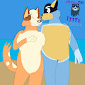 Shipuary 2026 Day 6: Beach Bandit Heeler x Chilli Heeler by PrincessTheWolf