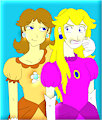 Peach and Daisy by frogtable125