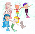 Mer-Friends a la Strawberry Shortcake by MrRoseLizard