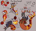 Fire Snivy Concepts by QueenKami