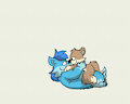 Anthonitecus and Astraligor cuddling each other (gift by Regheto) by AnthonitecusBlueWolf
