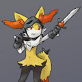 Fire/Steel Braixen by LlyanaTherasll