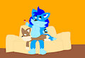 Anthonitecus and Astraligor watching tv on the couch by AnthonitecusBlueWolf